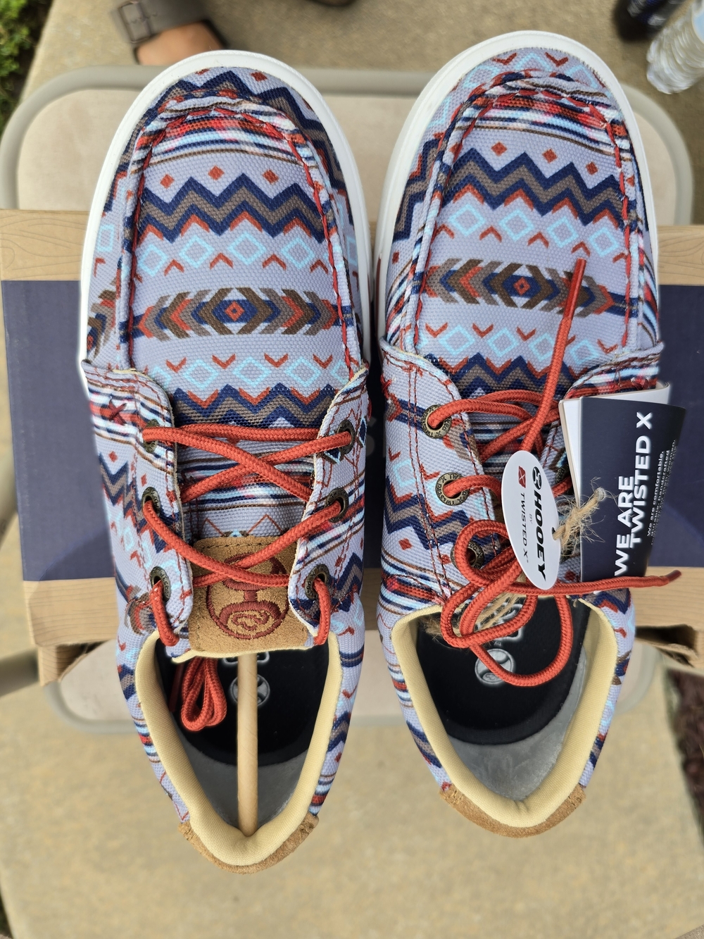 Hooey Kids Aztec Canvas Sneakers - Red, Navy & Light Blue